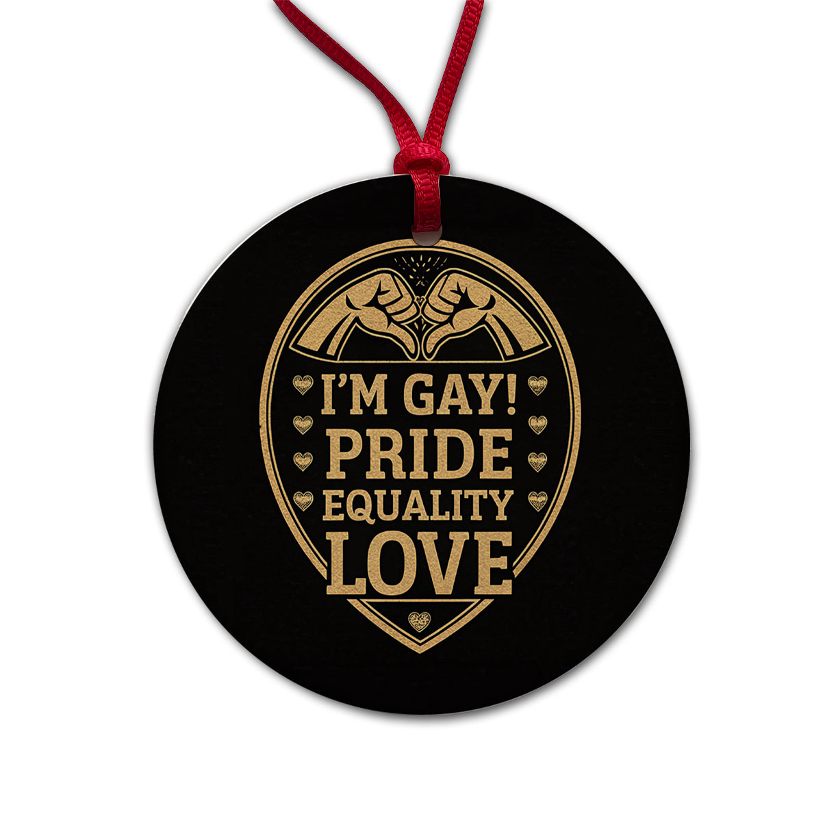 I'm Gay Pride Equality Love Round Ceramic Holiday Christmas Tree Ornament