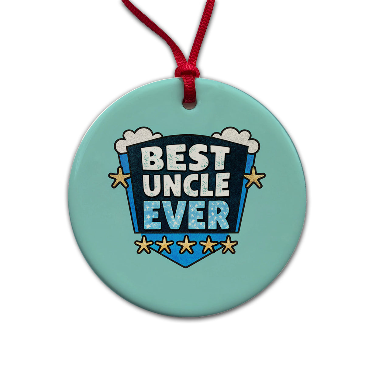 Best Uncle Ever Round Ceramic Holiday Christmas Tree Ornament