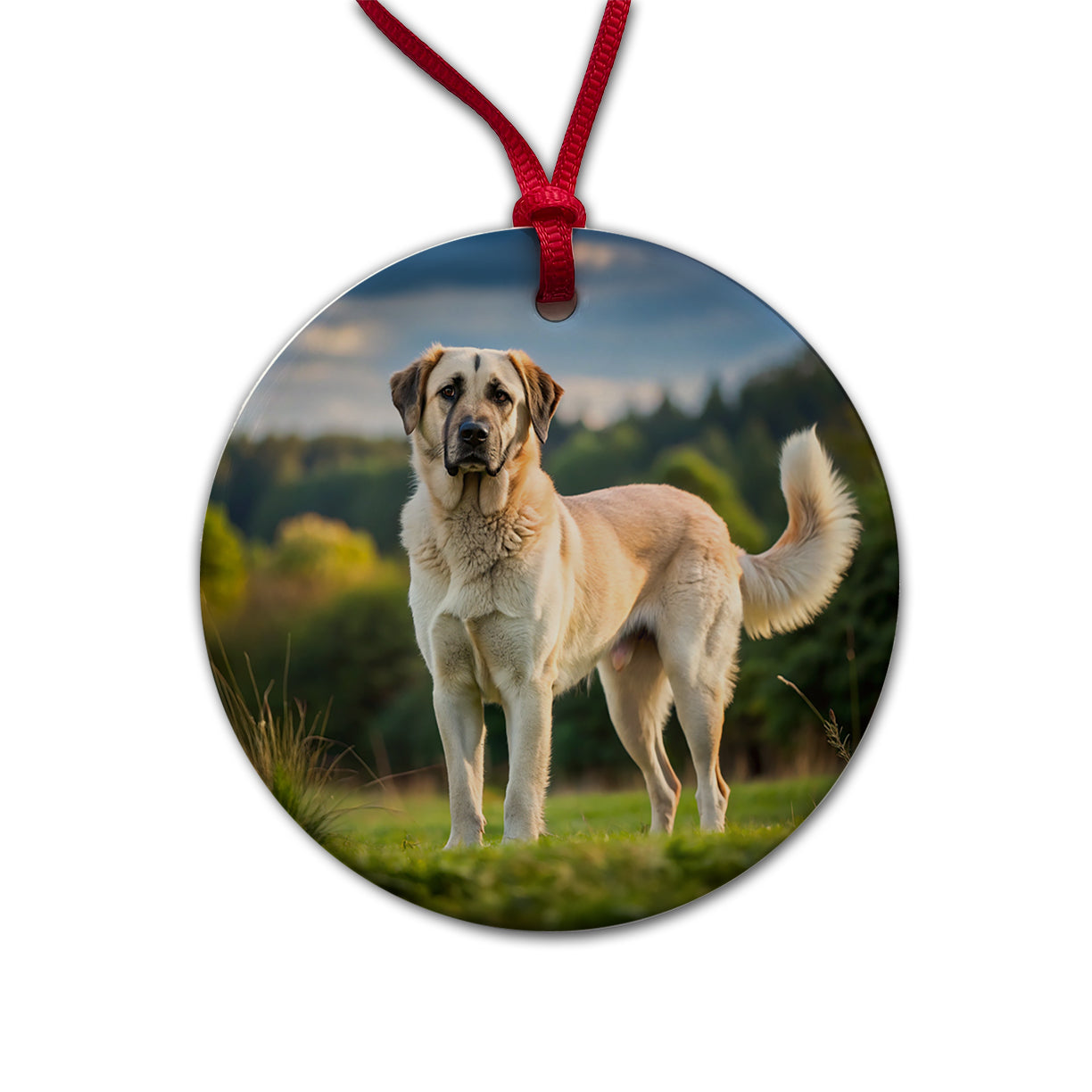 Anatolian Shepherd Dog Photo Round Ceramic Holiday Christmas Tree Ornament
