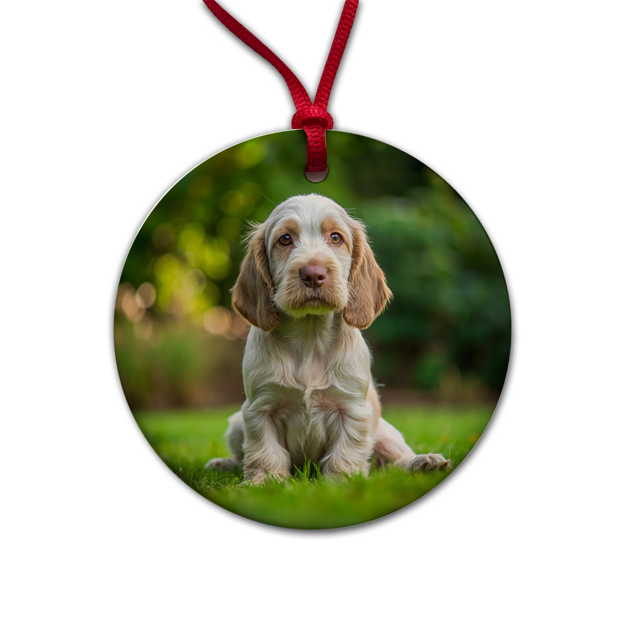 Spinone Italiano Dog Puppy Photo Round Ceramic Holiday Christmas Tree Ornament
