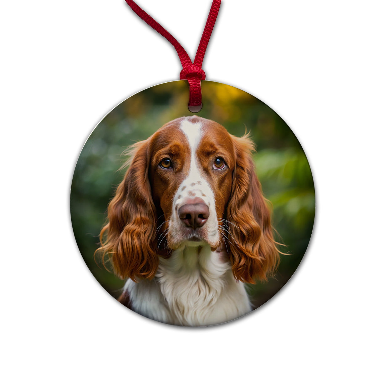 Welsh Springer Spaniel Dog Photo Round Ceramic Holiday Christmas Tree Ornament