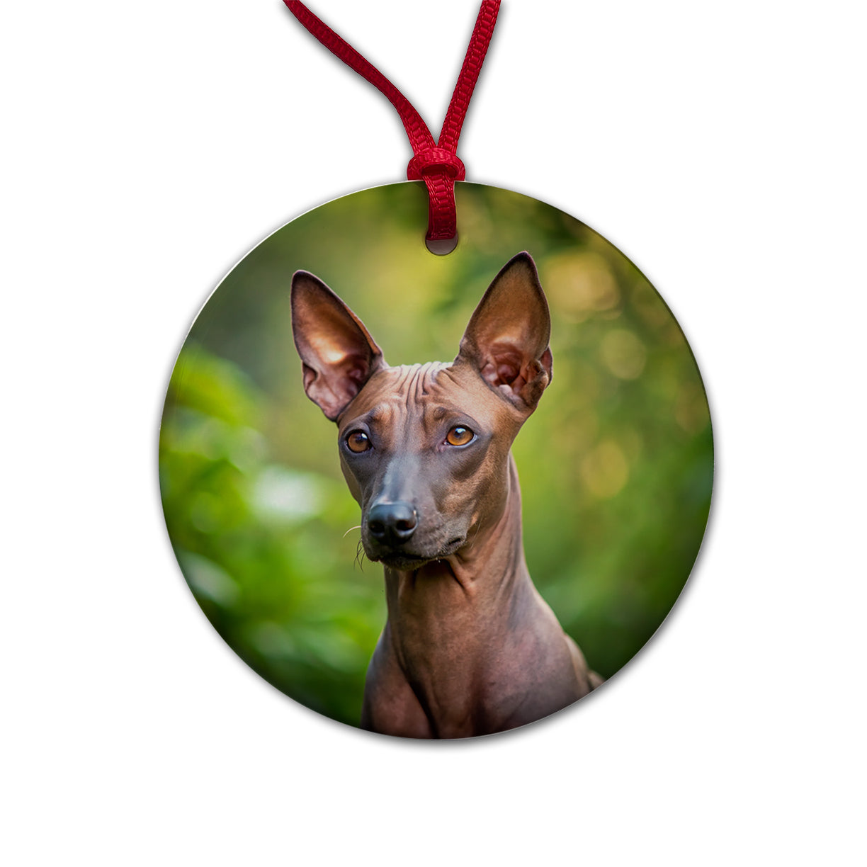 Xoloitzcuintli Xolo Mexican Hairless Dog Photo Round Ceramic Holiday Christmas Tree Ornament