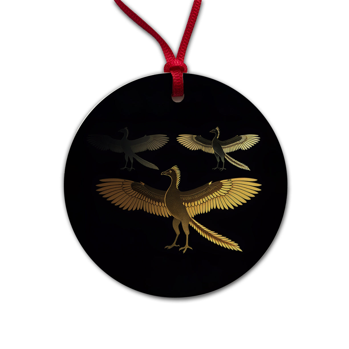Archaeopteryx Sketch Dinosaurs Round Ceramic Holiday Christmas Tree Ornament