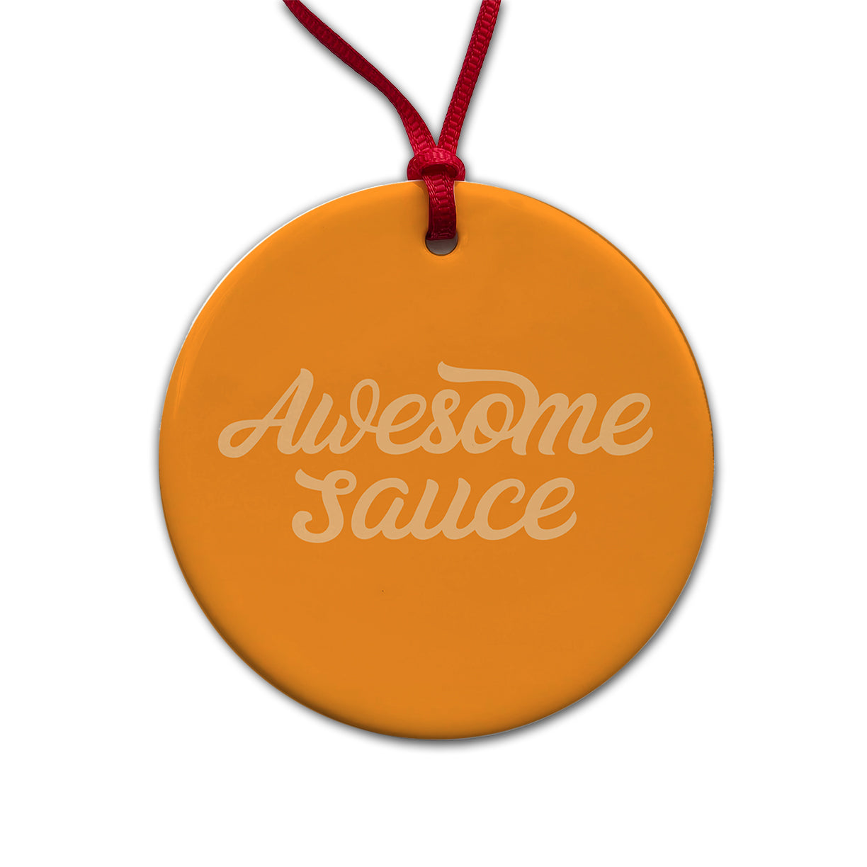 Awesome Sauce Orange Round Ceramic Holiday Christmas Tree Ornament