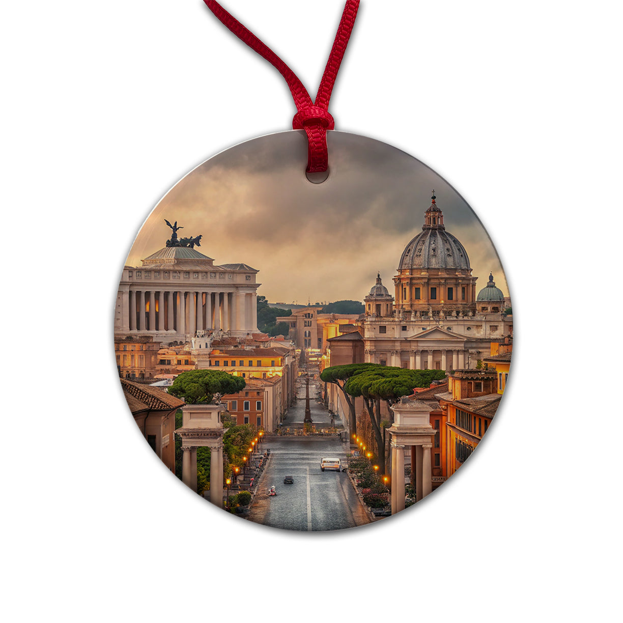 Rome Italy City Beautiful Travel Round Ceramic Holiday Christmas Tree Ornament