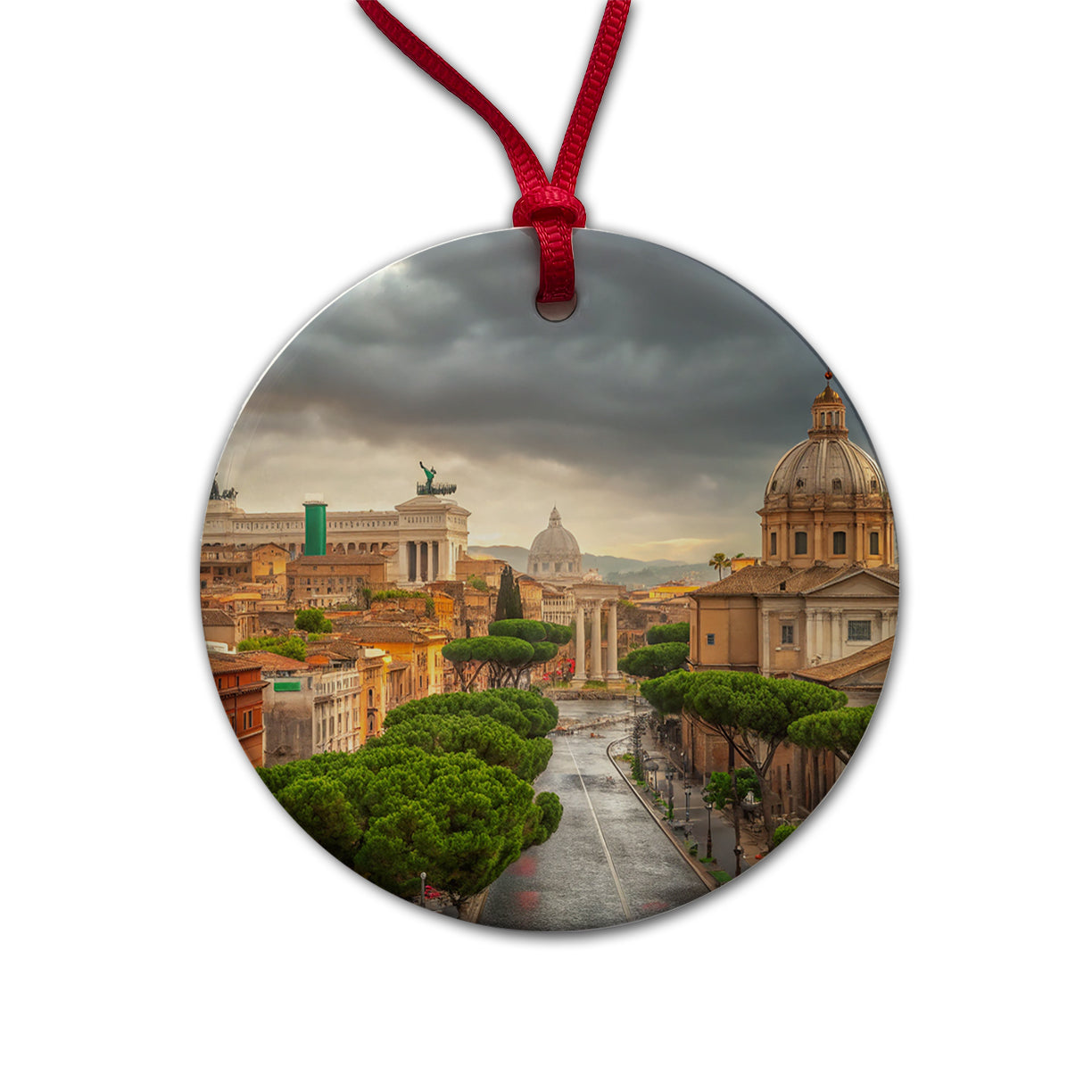 Rome Italy City Travel History Round Ceramic Holiday Christmas Tree Ornament
