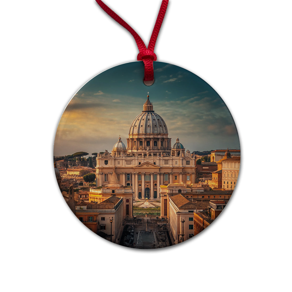 Rome Italy Vatican City Travel Round Ceramic Holiday Christmas Tree Ornament