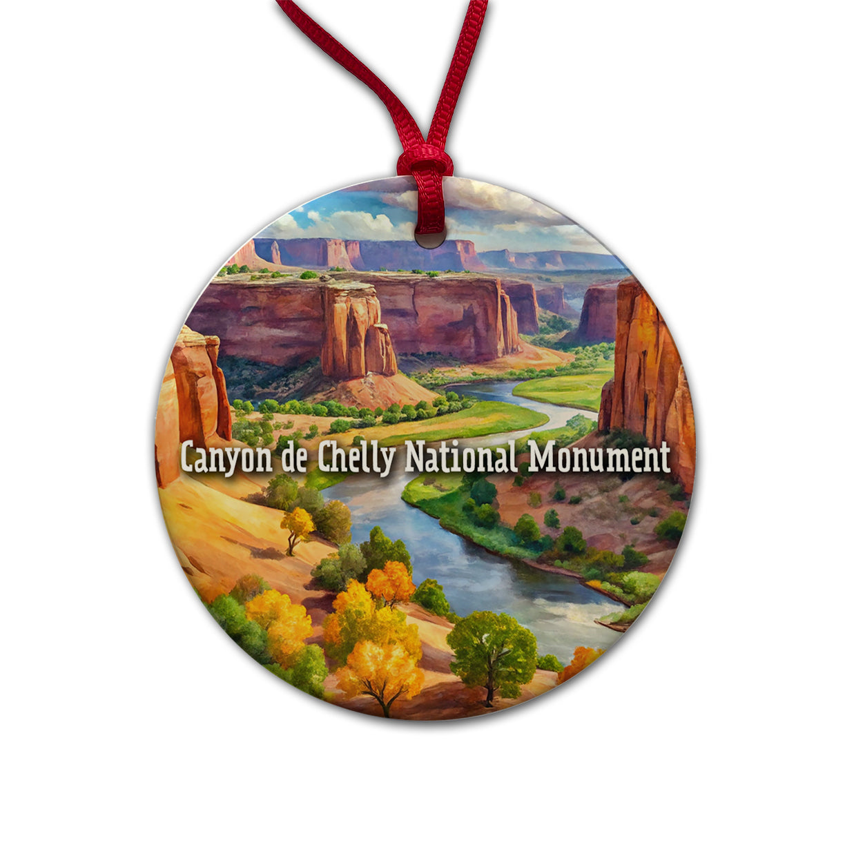 Canyon de Chelly National Monument Arizona Round Ceramic Holiday Christmas Tree Ornament