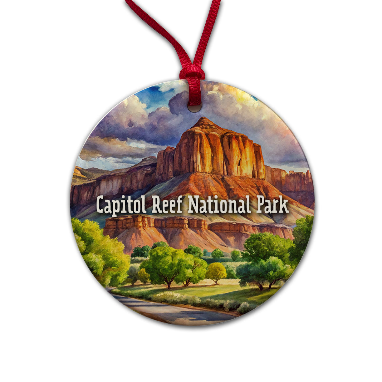 Capitol Reef National Park Utah Round Ceramic Holiday Christmas Tree Ornament