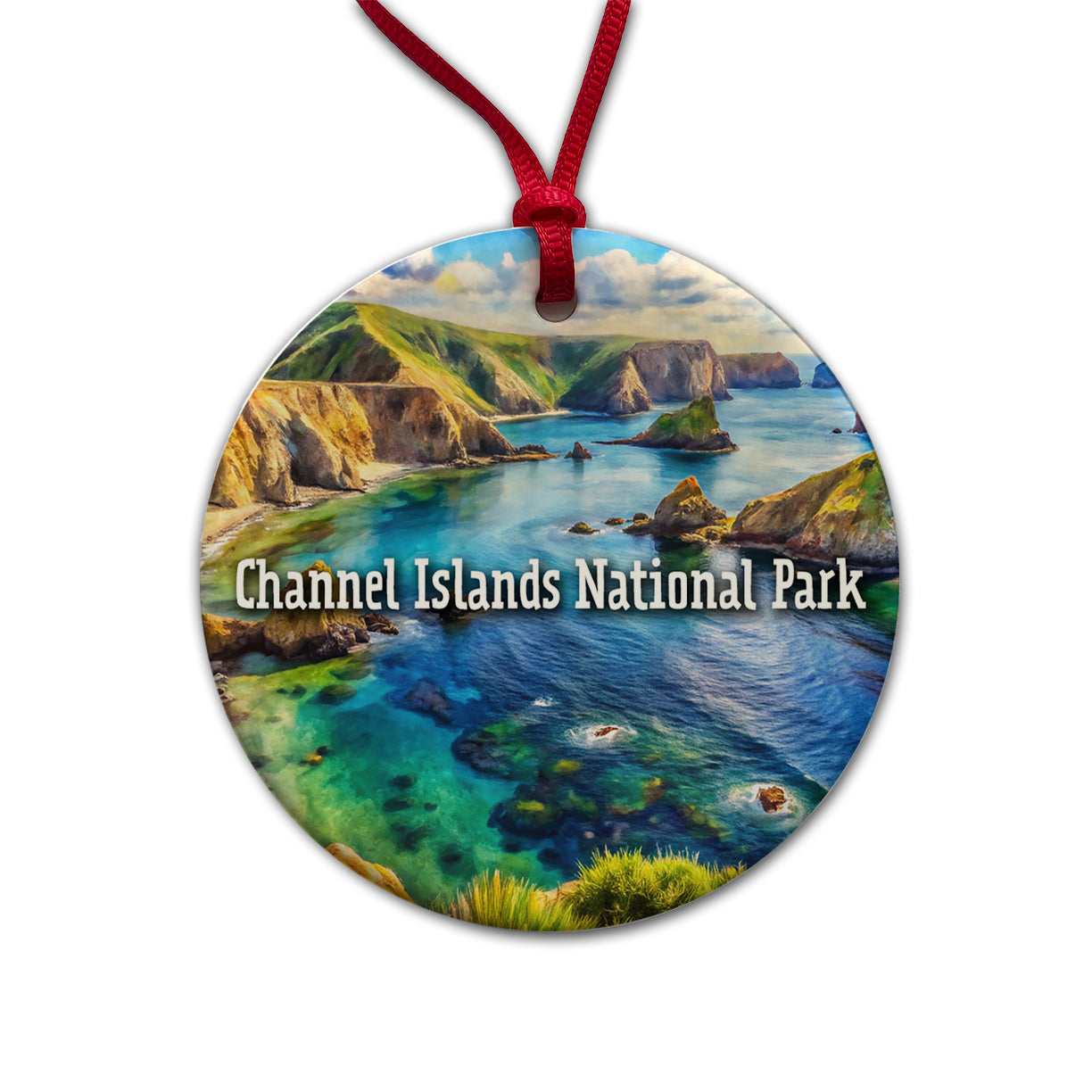 Channel Islands National Park California Round Ceramic Holiday Christmas Tree Ornament