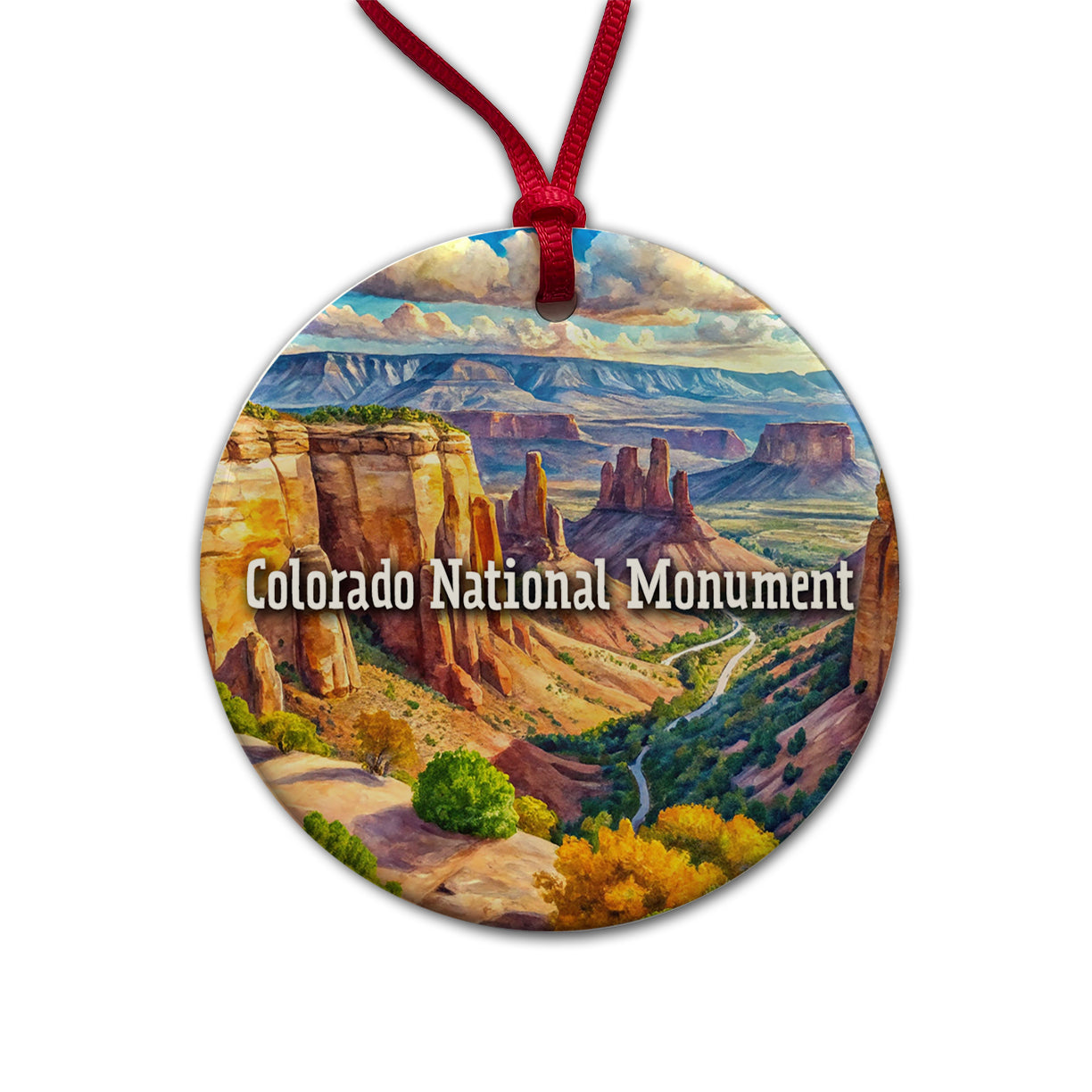 Colorado National Monument Colorado Round Ceramic Holiday Christmas Tree Ornament
