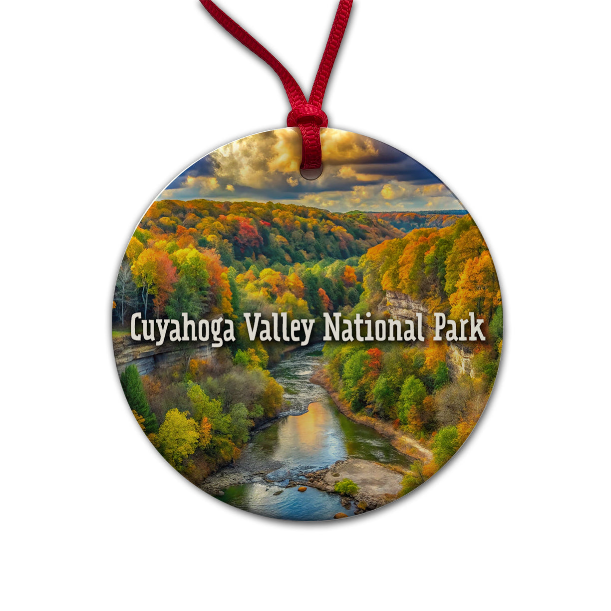 Cuyahoga Valley National Park Ohio Round Ceramic Holiday Christmas Tree Ornament