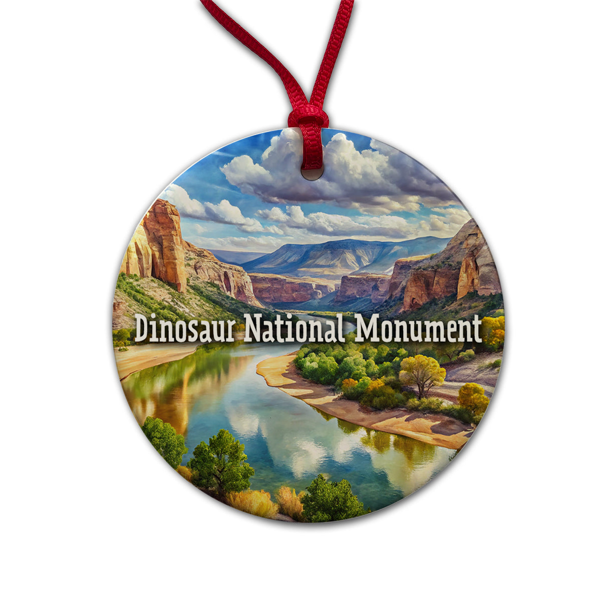 Dinosaur National Monument Colorado, Utah Round Ceramic Holiday Christmas Tree Ornament