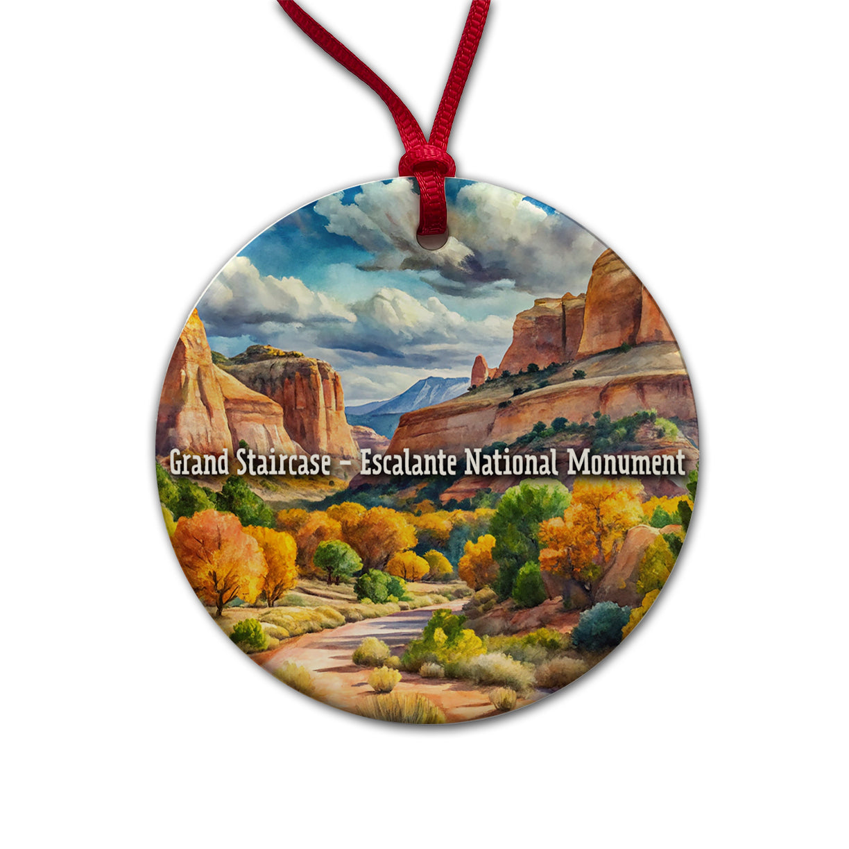 Grand Staircase - Escalante National Monument Utah Round Ceramic Holiday Christmas Tree Ornament