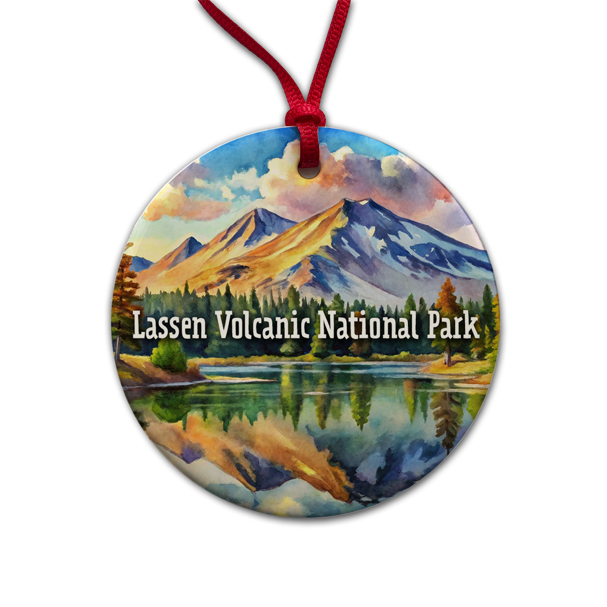 Lassen Volcanic National Park California Round Ceramic Holiday Christmas Tree Ornament
