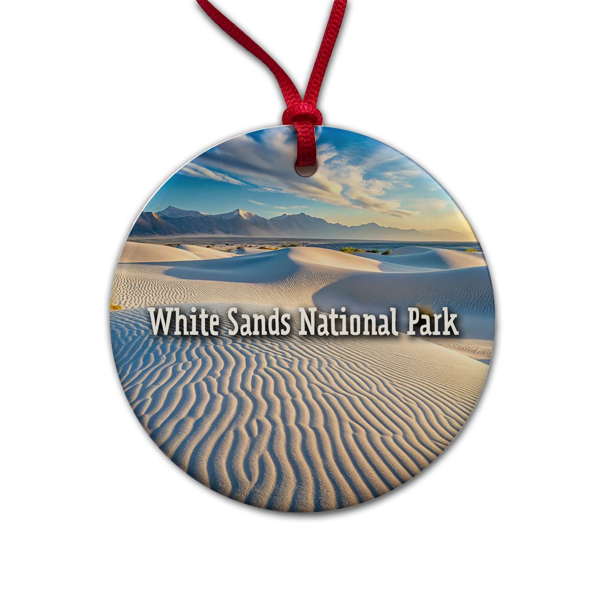 White Sands National Park New Mexico Round Ceramic Holiday Christmas Tree Ornament