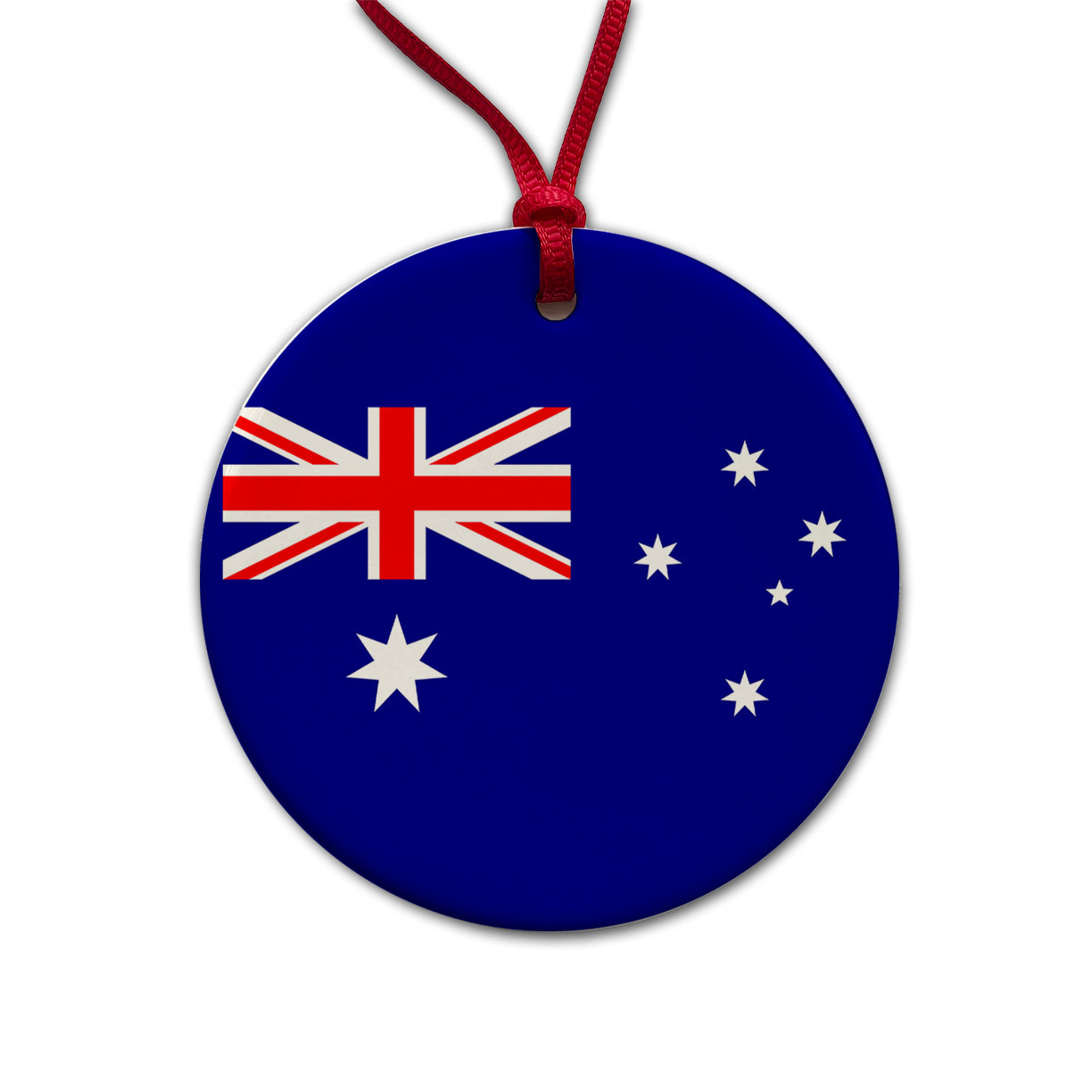 Heard Island and McDonald Islands Country Flag Round Ceramic Holiday Christmas Tree Ornament