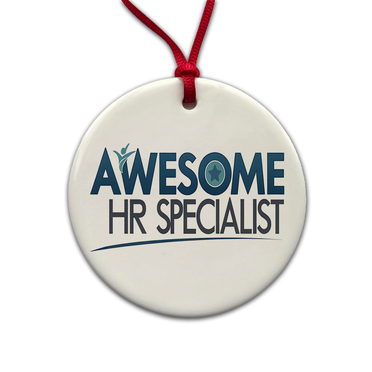 Awesome HR Specialist Human Resources Inspirational Round Ceramic Holiday Christmas Tree Ornament