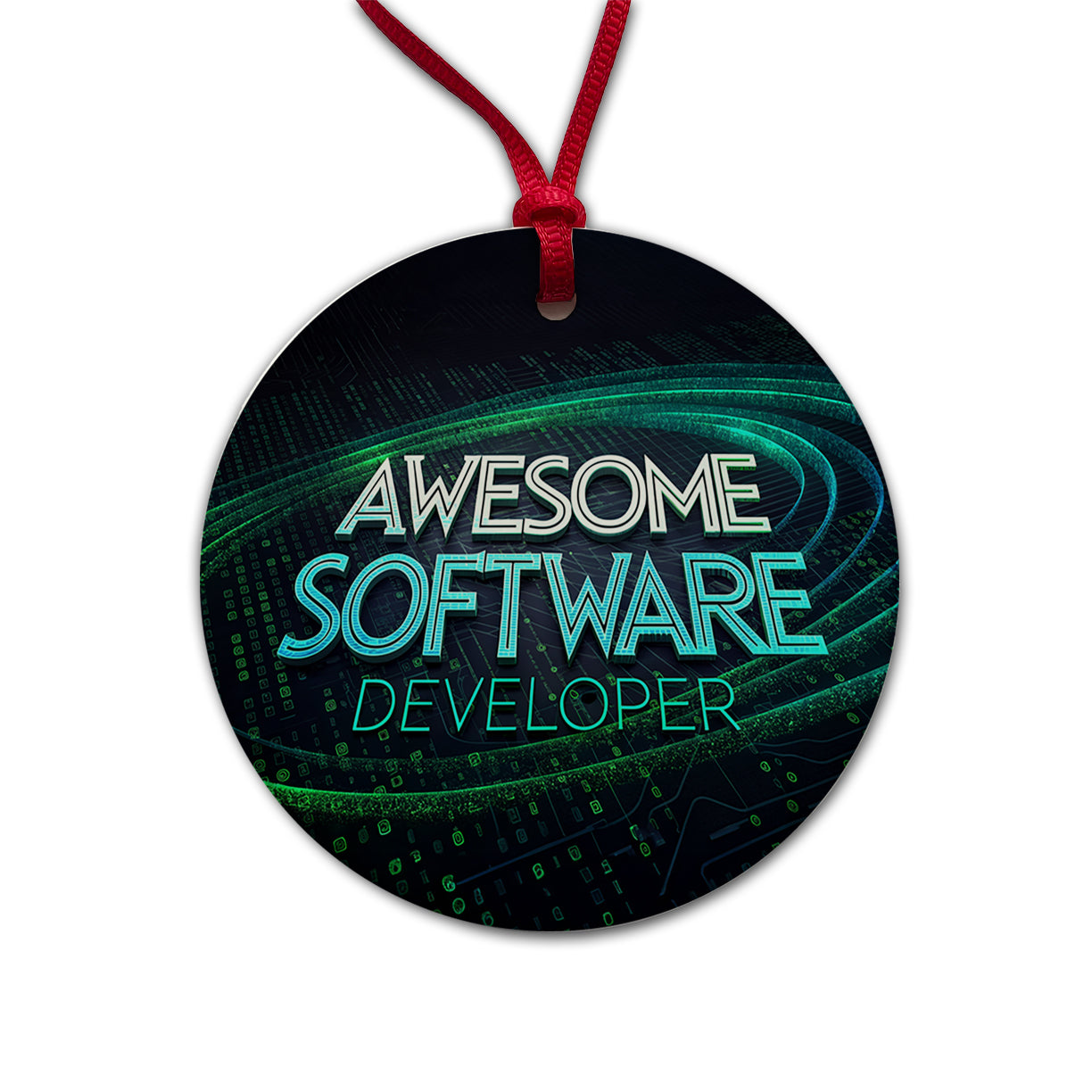 Awesome Software Developer Inspirational Round Ceramic Holiday Christmas Tree Ornament