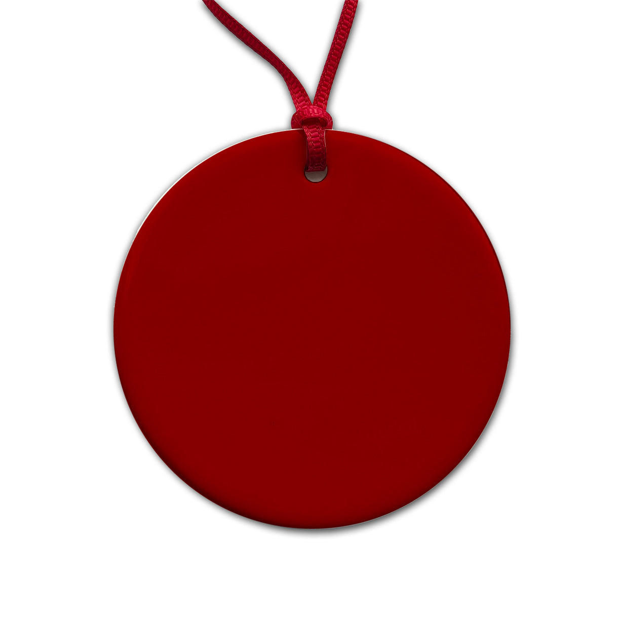 It's Just a Solid Dark Red Color Round Ceramic Holiday Christmas Tree Ornament