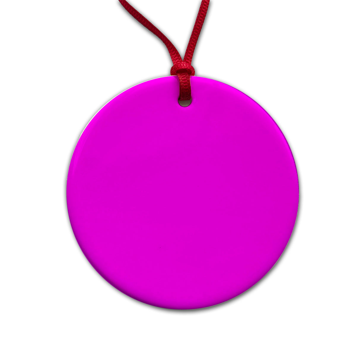 It's Just a Solid Hot Pink Color Round Ceramic Holiday Christmas Tree Ornament