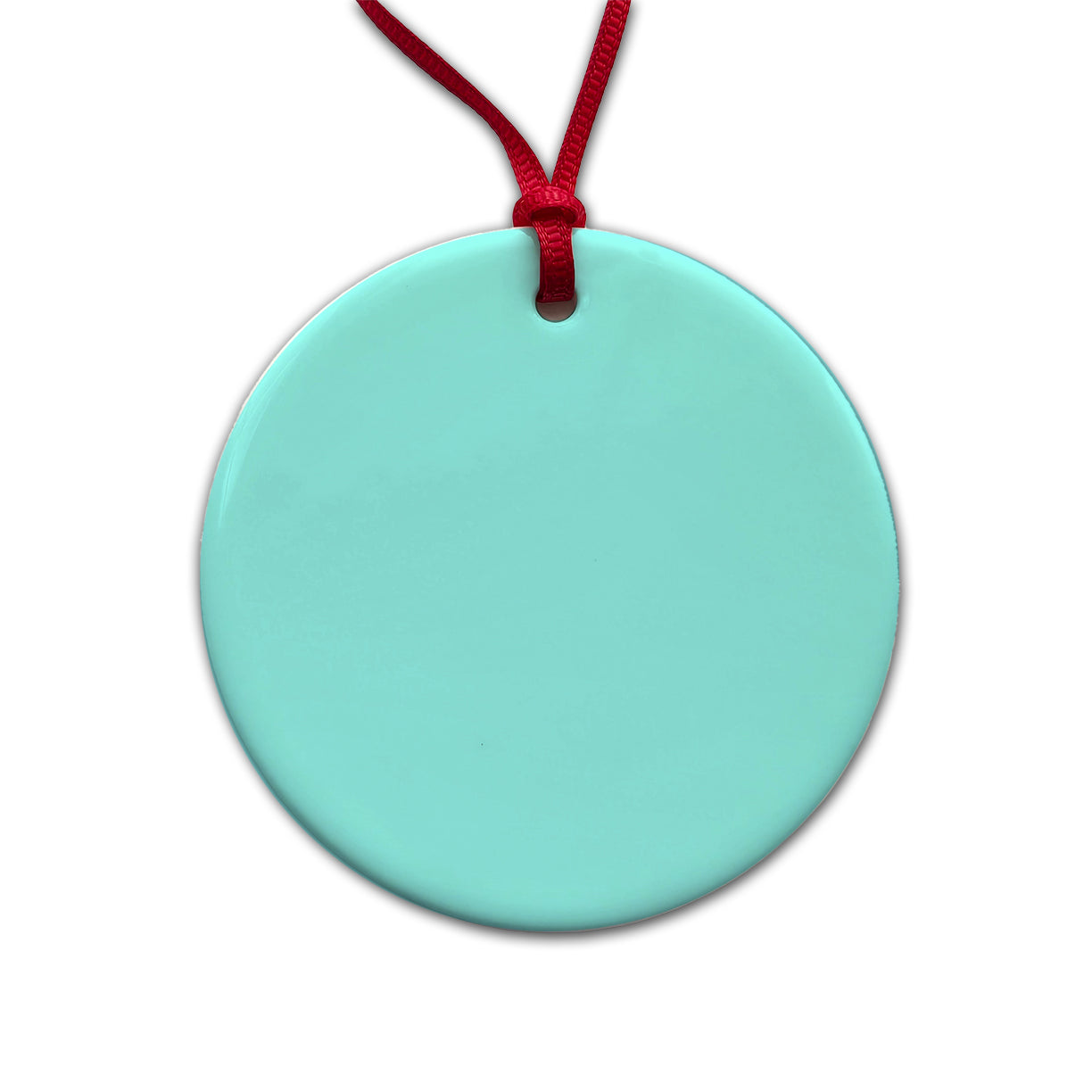 It's Just a Solid Light Blue Color Round Ceramic Holiday Christmas Tree Ornament