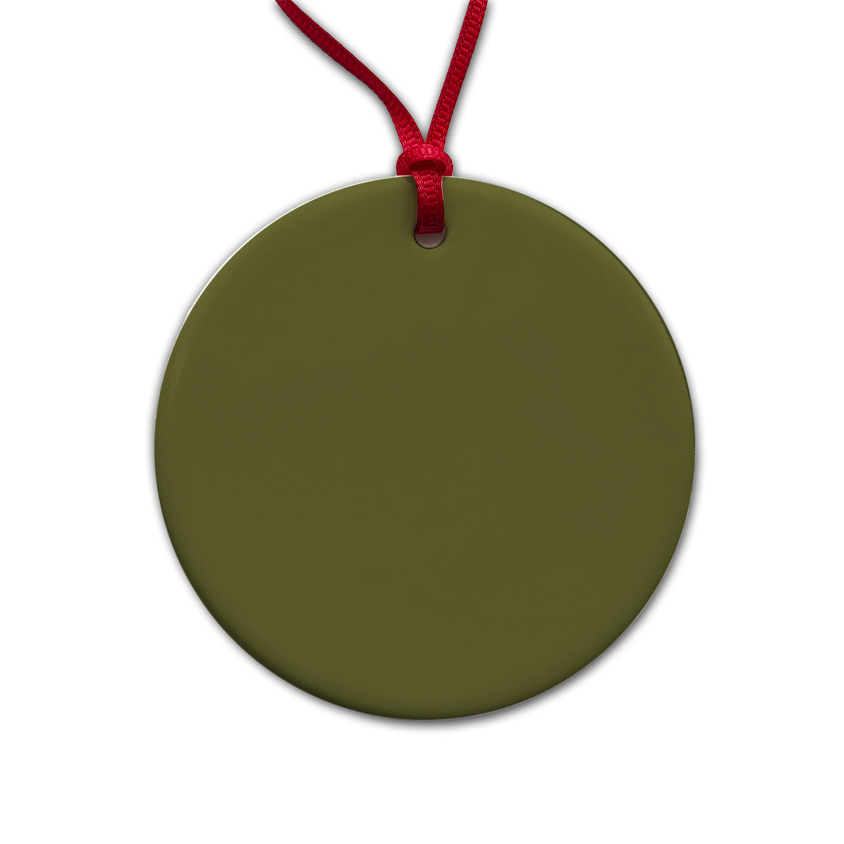 It's Just a Solid Olive Drab Color Round Ceramic Holiday Christmas Tree Ornament