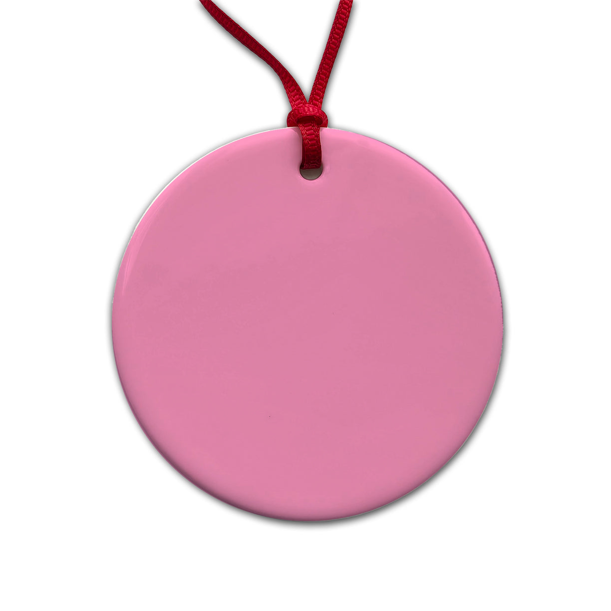 It's Just a Solid Pink Color Round Ceramic Holiday Christmas Tree Ornament