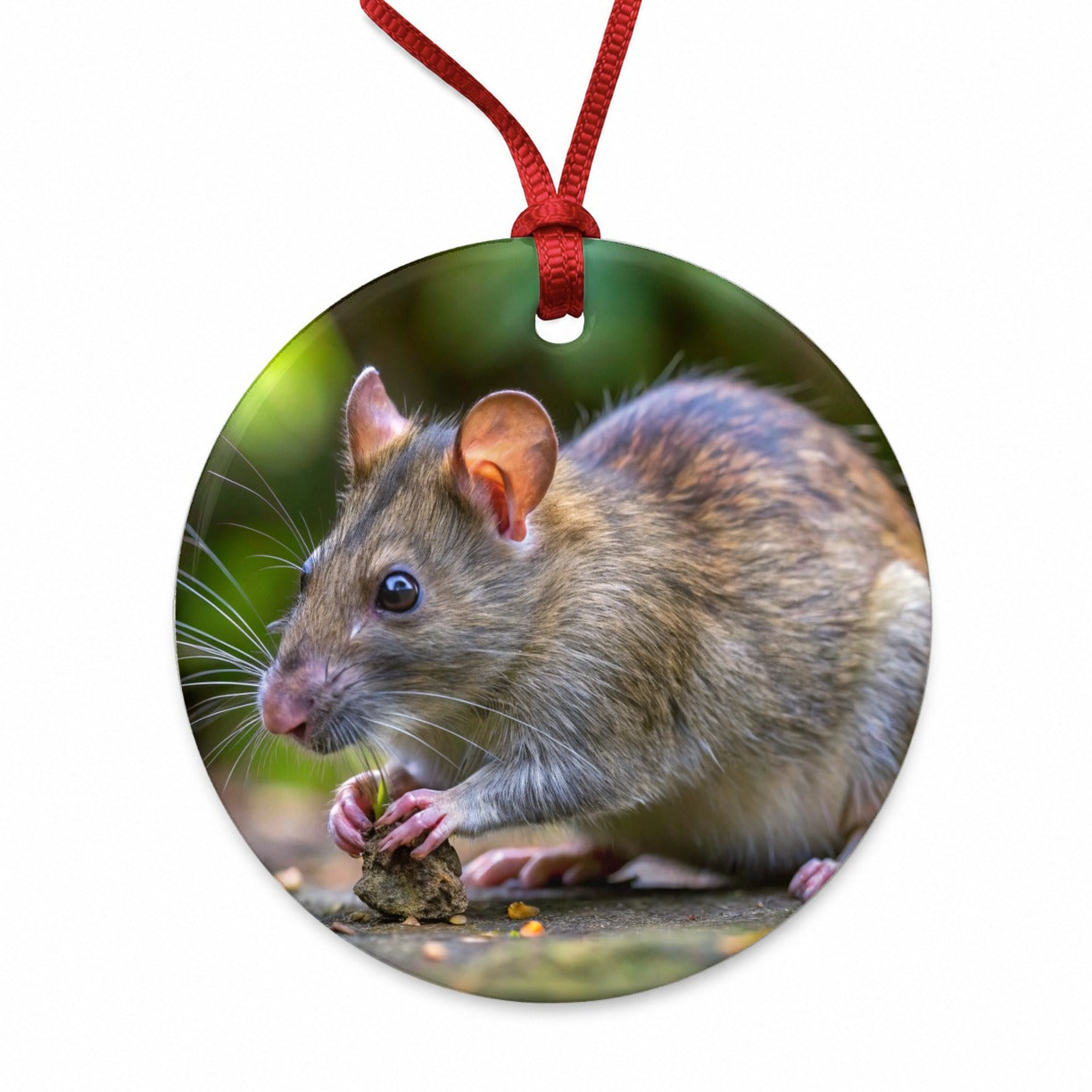 Pouch Rat Round Ceramic Holiday Christmas Tree Ornament
