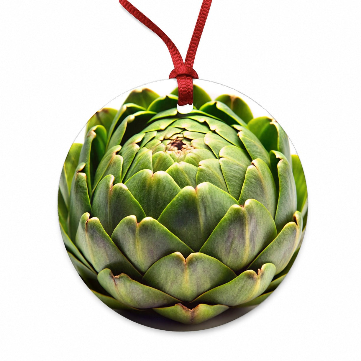 Artichoke Vegetable Photo Round Ceramic Holiday Christmas Tree Ornament