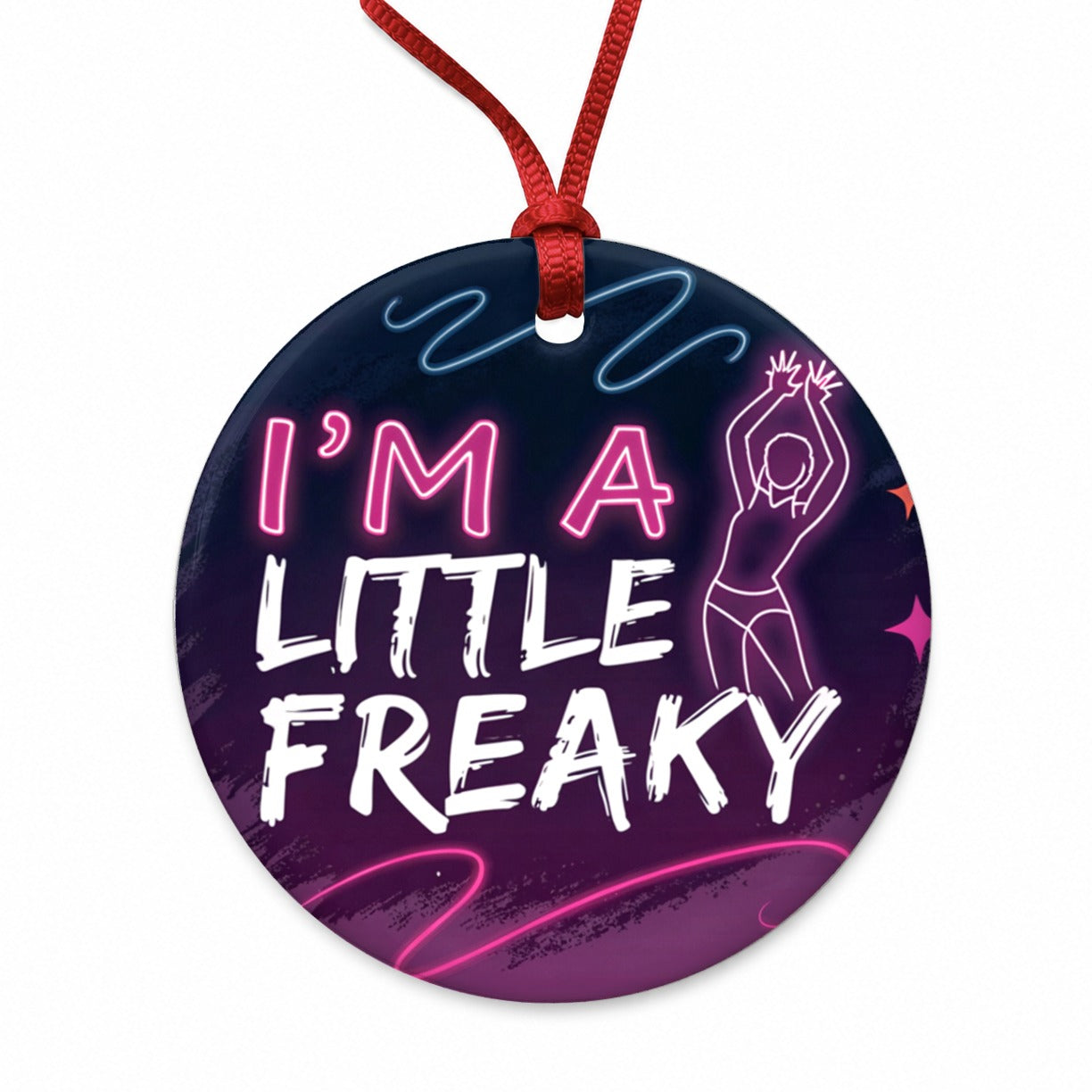 I'm a Little Freaky Funny Round Ceramic Holiday Christmas Tree Ornament