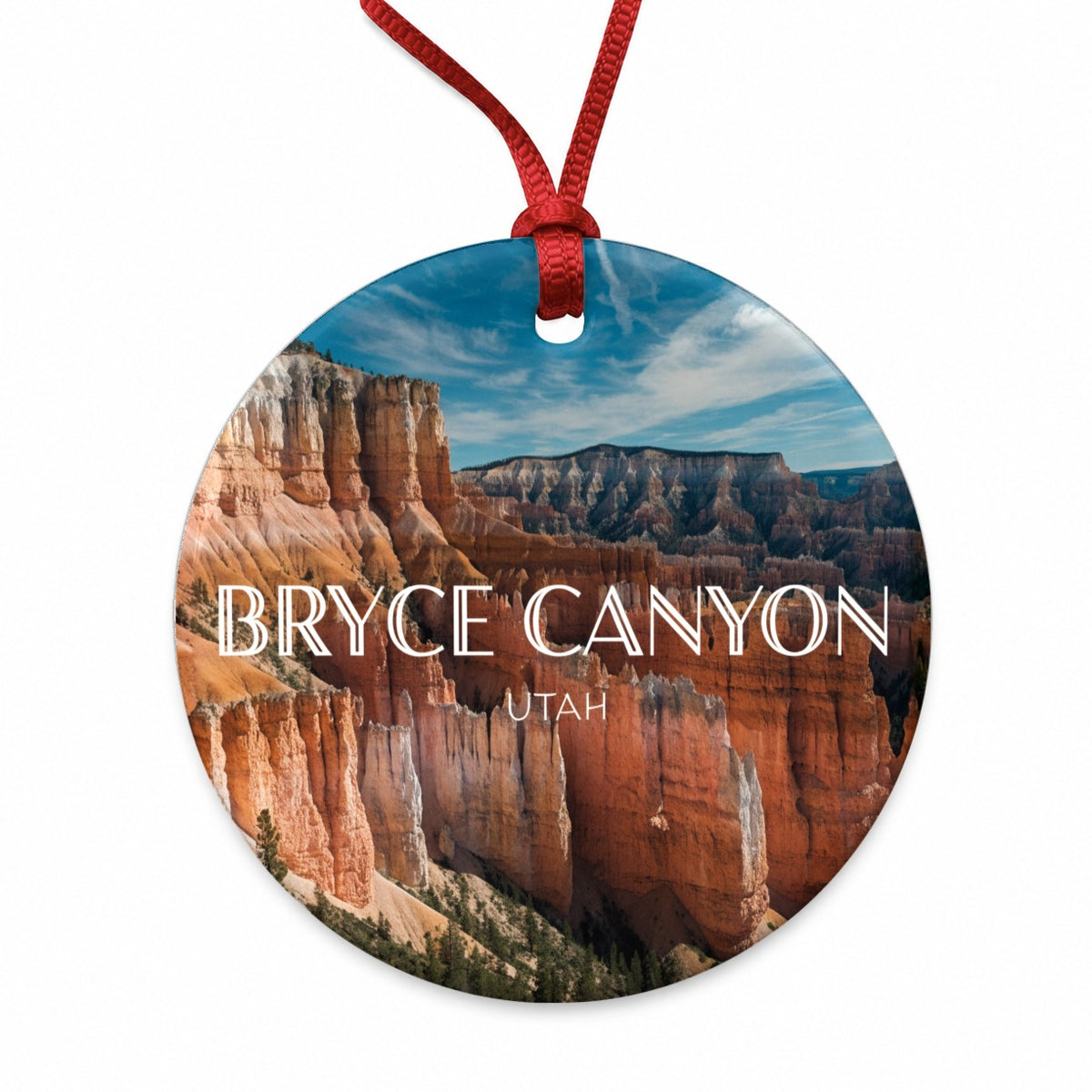 Bryce Canyon Utah Travel Round Ceramic Holiday Christmas Tree Ornament