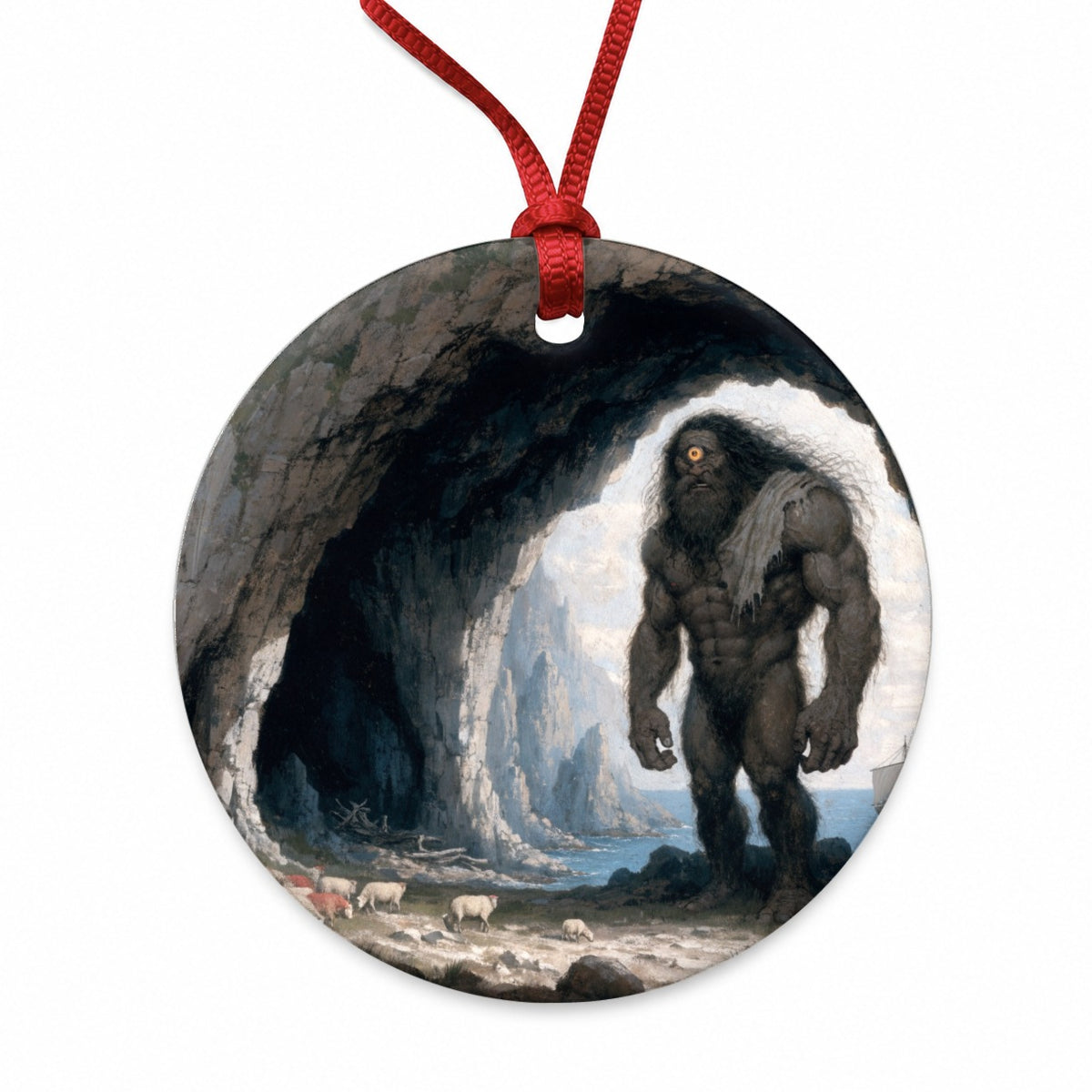 Polyphemus Cyclops Mythology Round Ceramic Holiday Christmas Tree Ornament