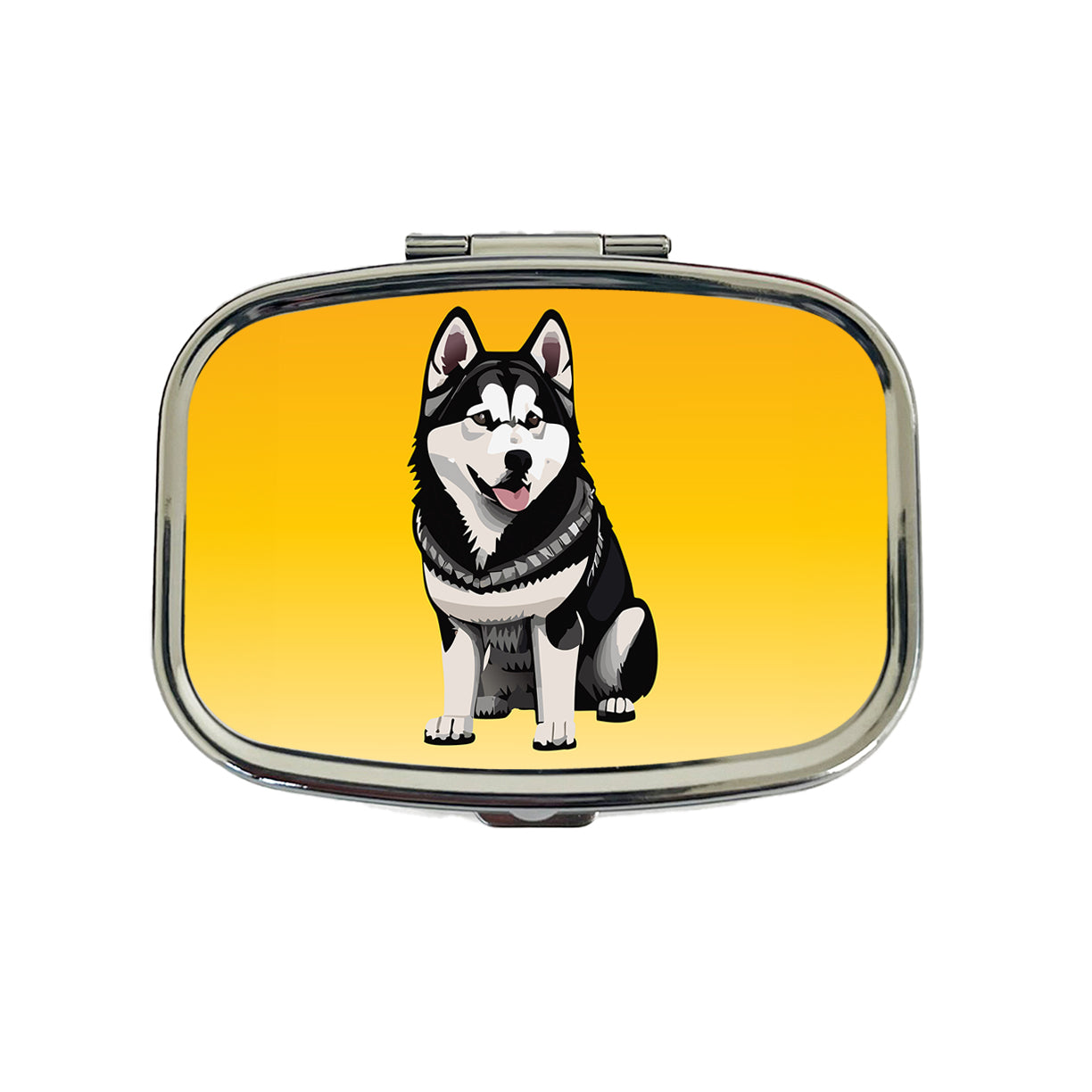 Alaskan Malamute Dog Sitting Travel Pill Box Case