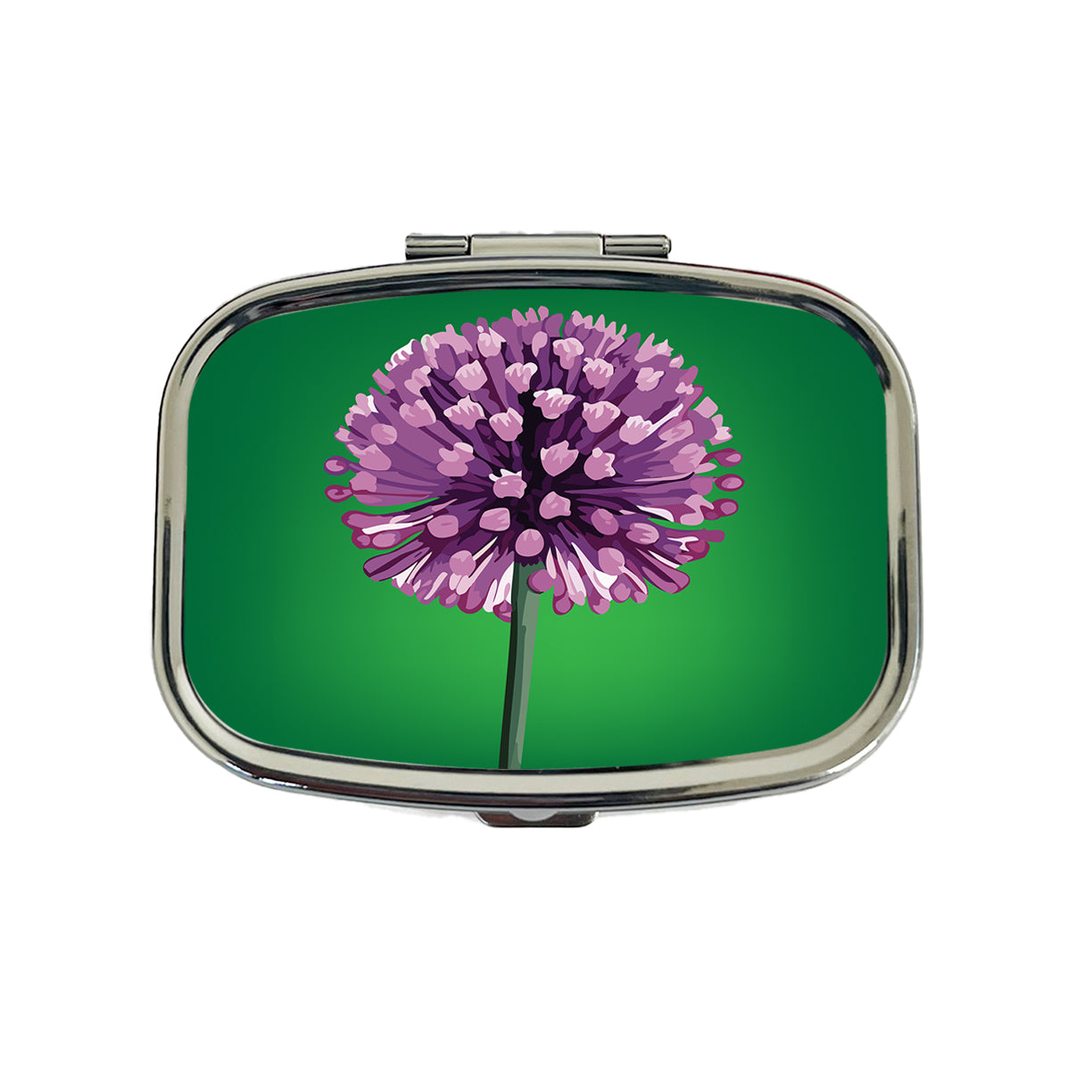 Allium Flower Purple Watercolor Travel Pill Box Case