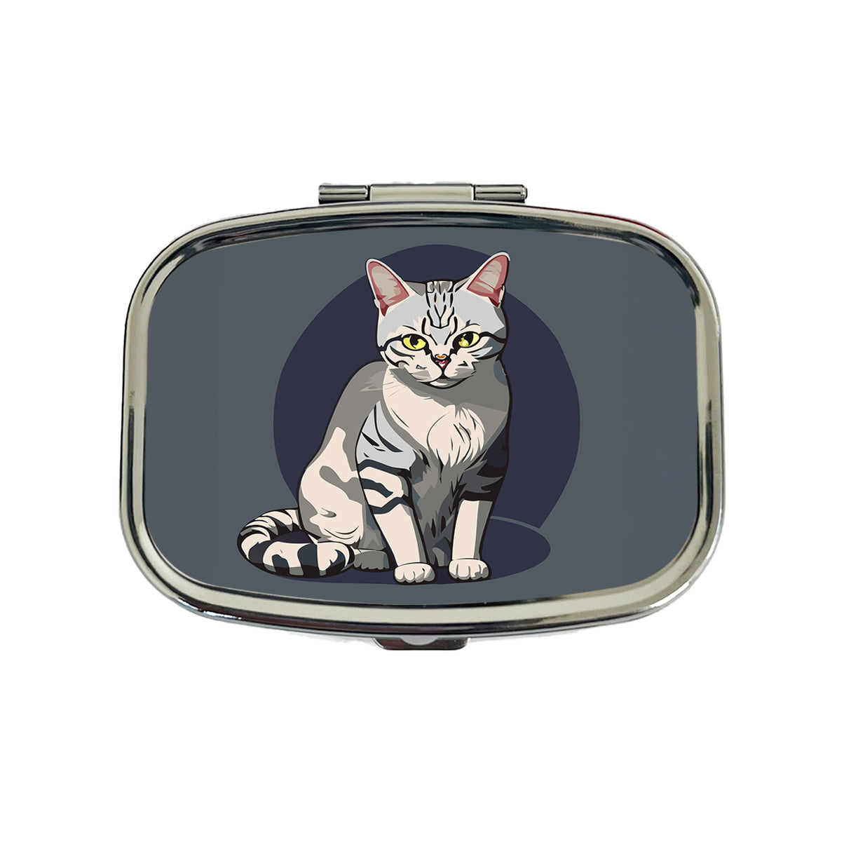 American Shorthair Cat Sitting Travel Pill Box Case