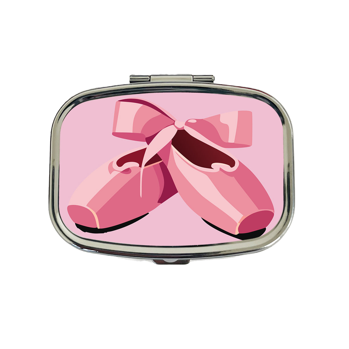 Ballet Shoes Pink with Bow Ballerina Travel Pill Box Case