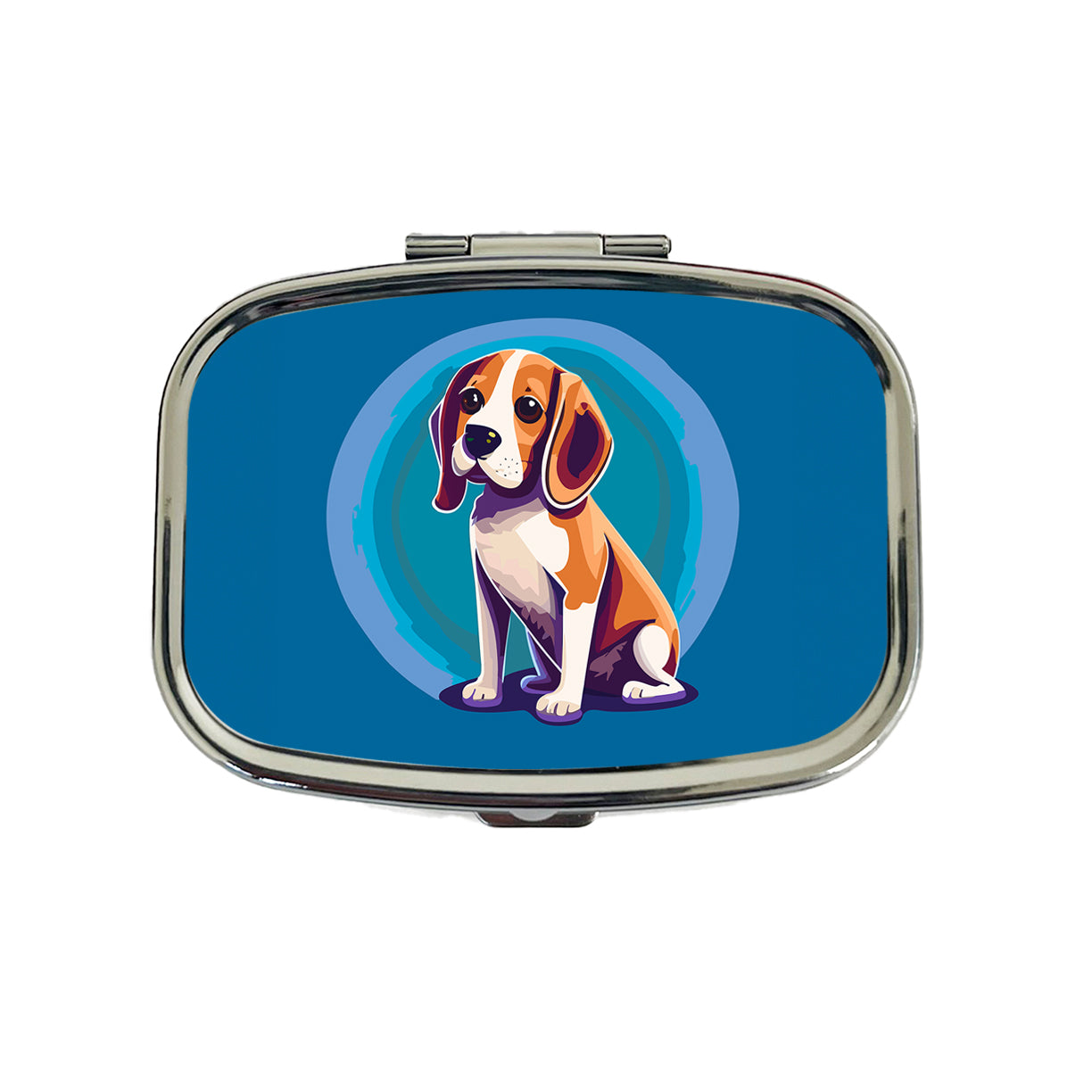 Beagle Dog Sitting Travel Pill Box Case
