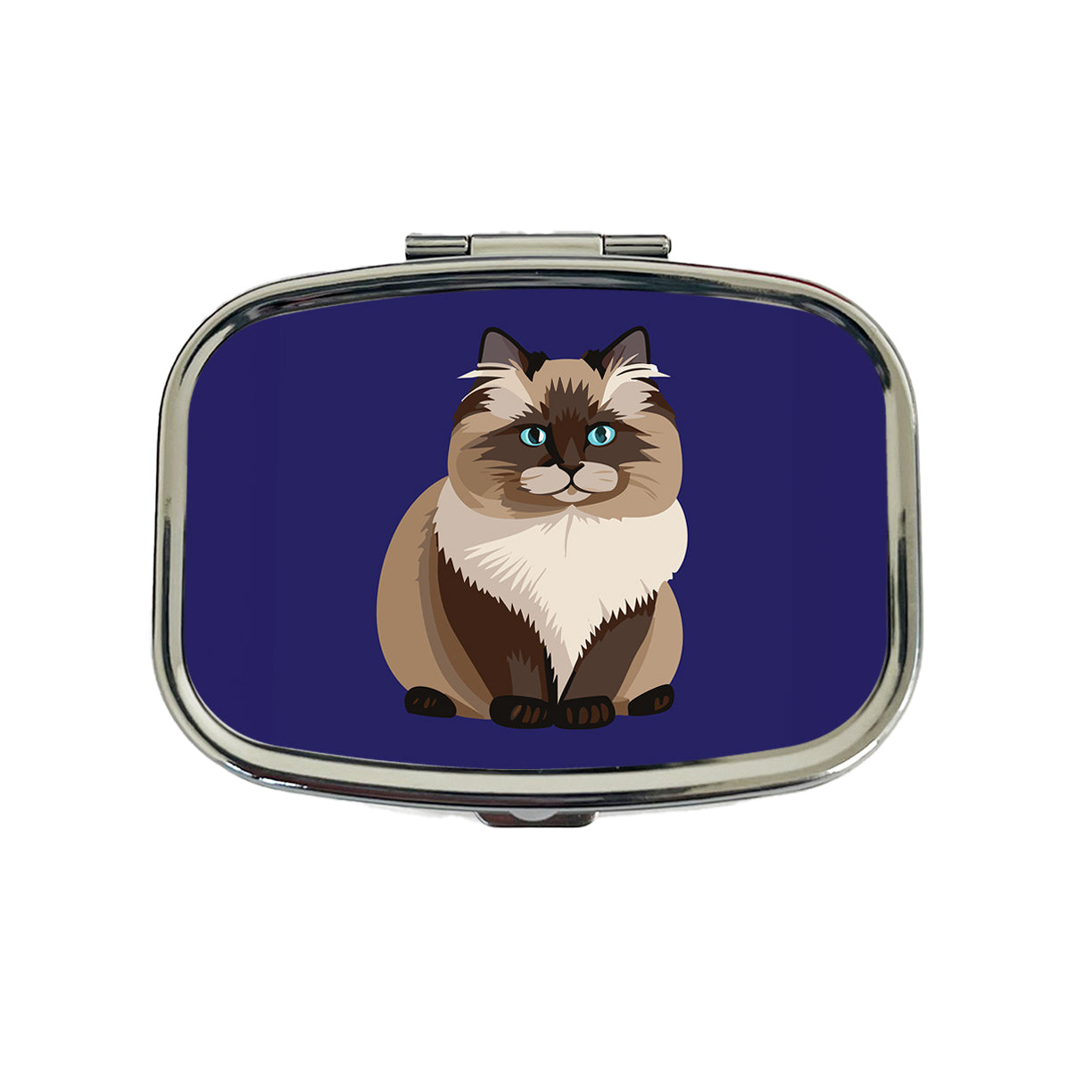 Birman Cat Sitting Travel Pill Box Case