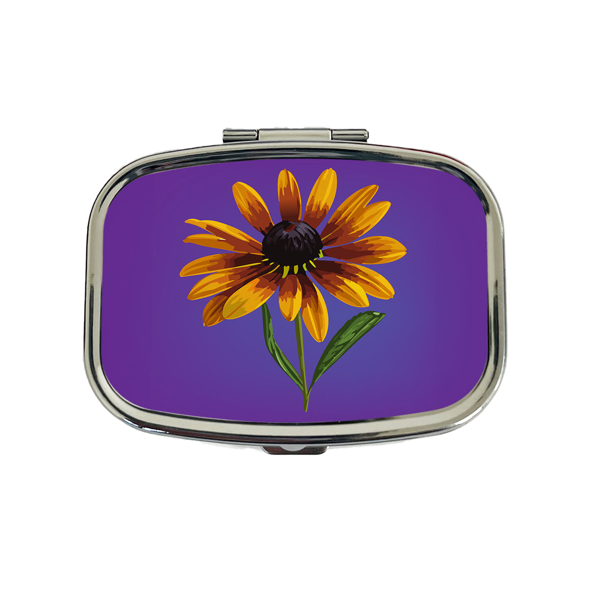 Black Eyed Susan Flower Yellow Watercolor Travel Pill Box Case