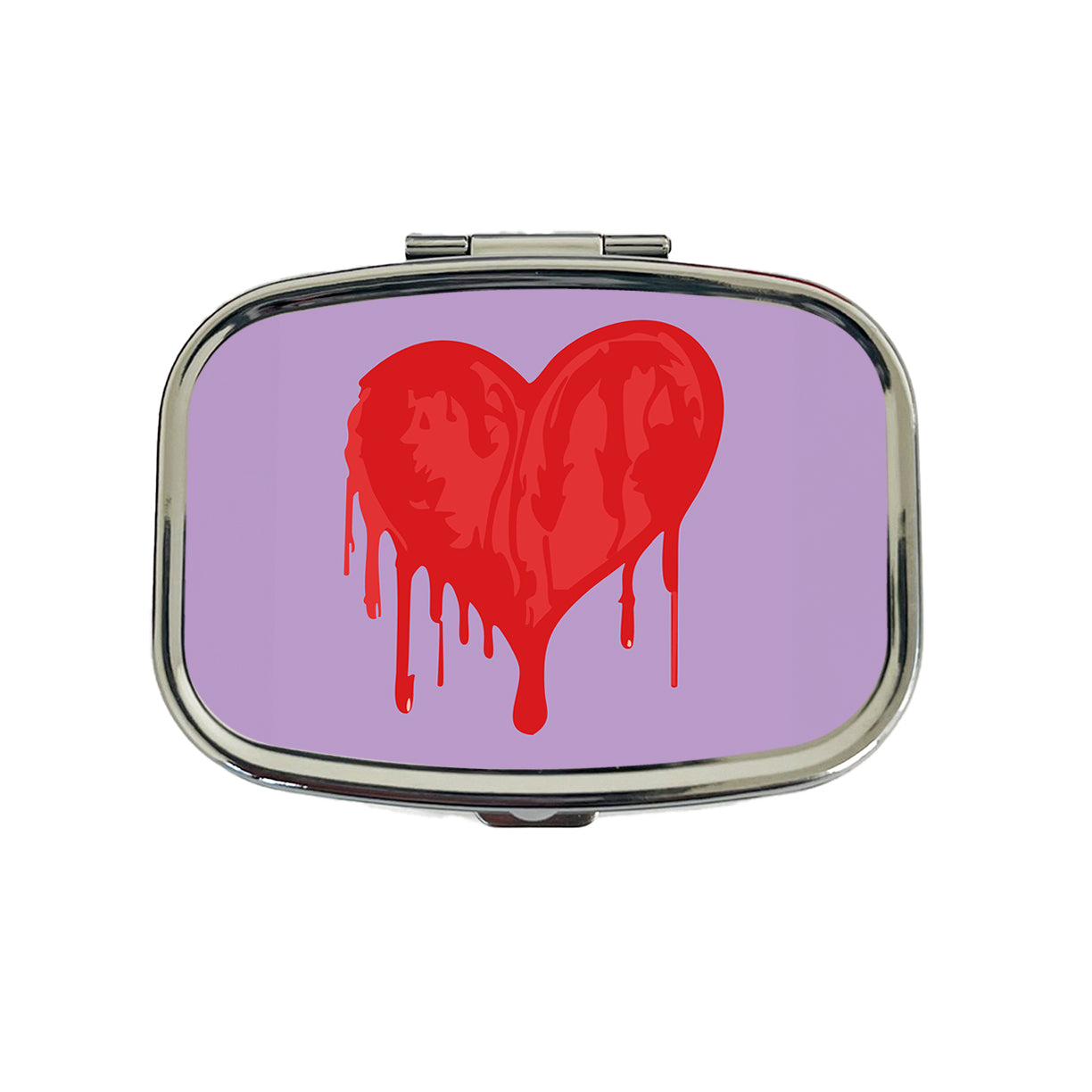 Bleeding Heart Red Travel Pill Box Case