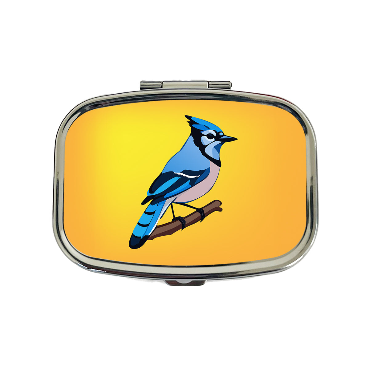 Blue Jay on Branch Travel Pill Box Case