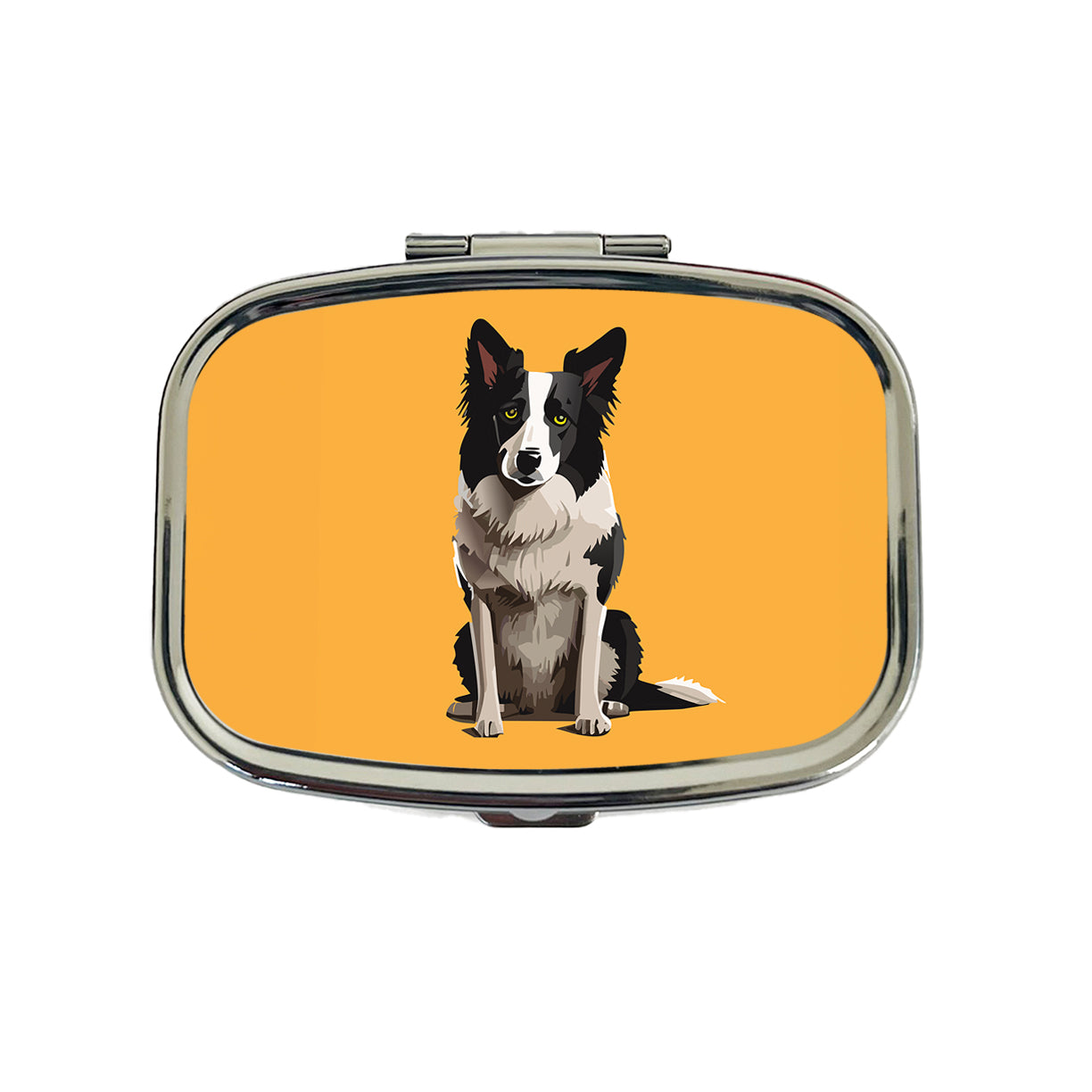 Border Collie Sitting Travel Pill Box Case