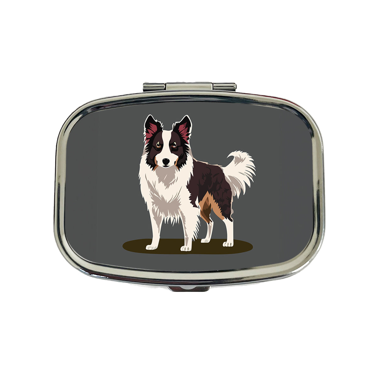 Border Collie Standing Travel Pill Box Case