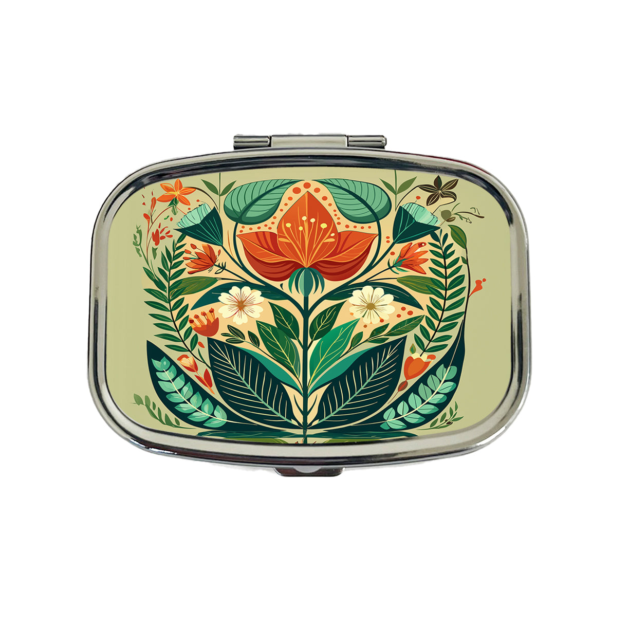 Botanical Floral Art Nouveau Design Travel Pill Box Case