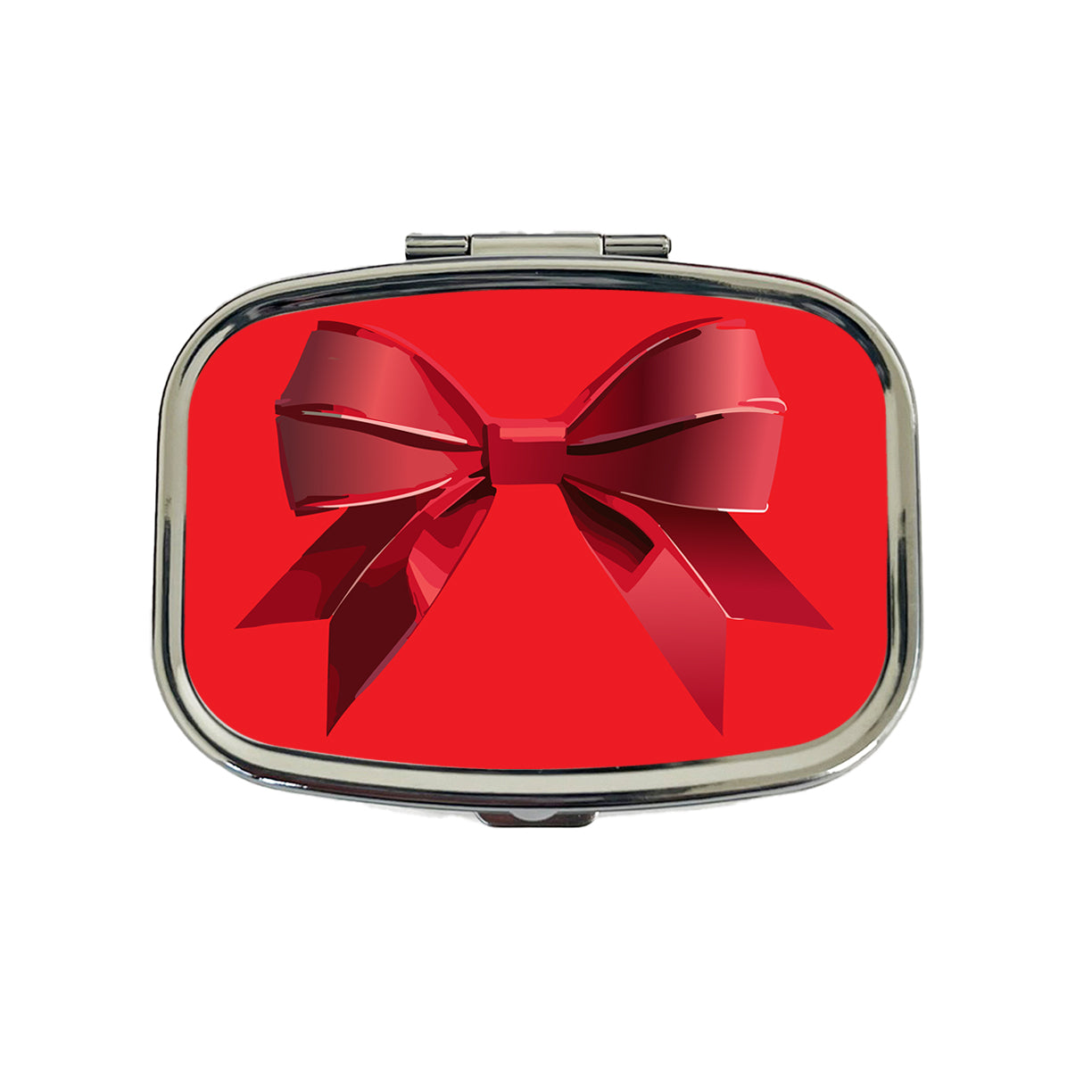 Bow Cheerleading Coquette Red Travel Pill Box Case