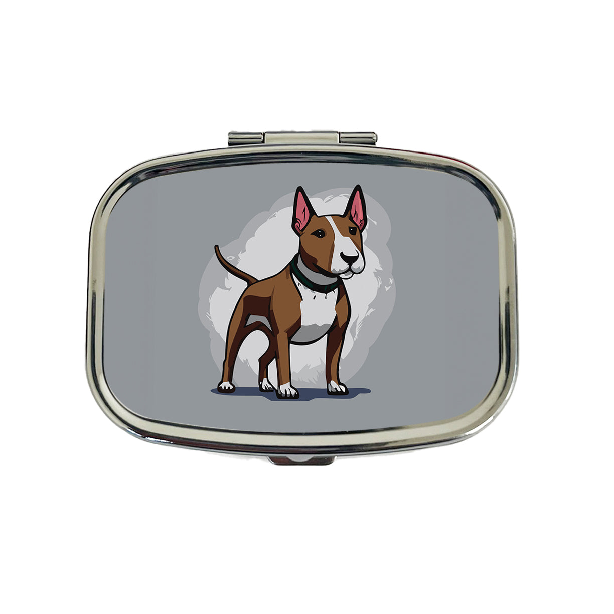 Bull Terrier Dog Standing Travel Pill Box Case