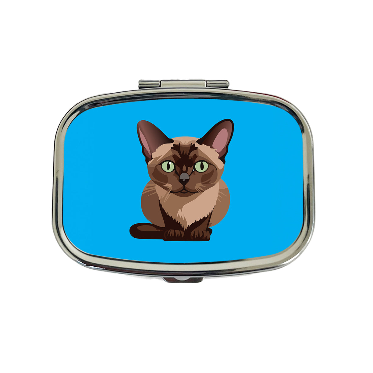 Burmese Cat Crouched Travel Pill Box Case