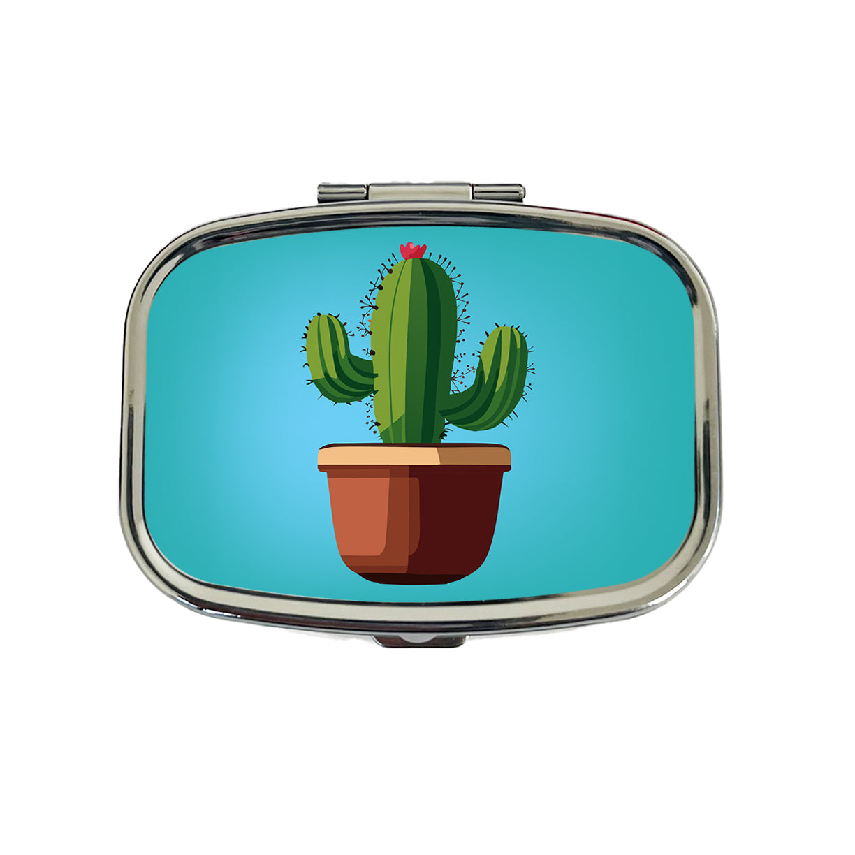 Cactus in Pot Travel Pill Box Case