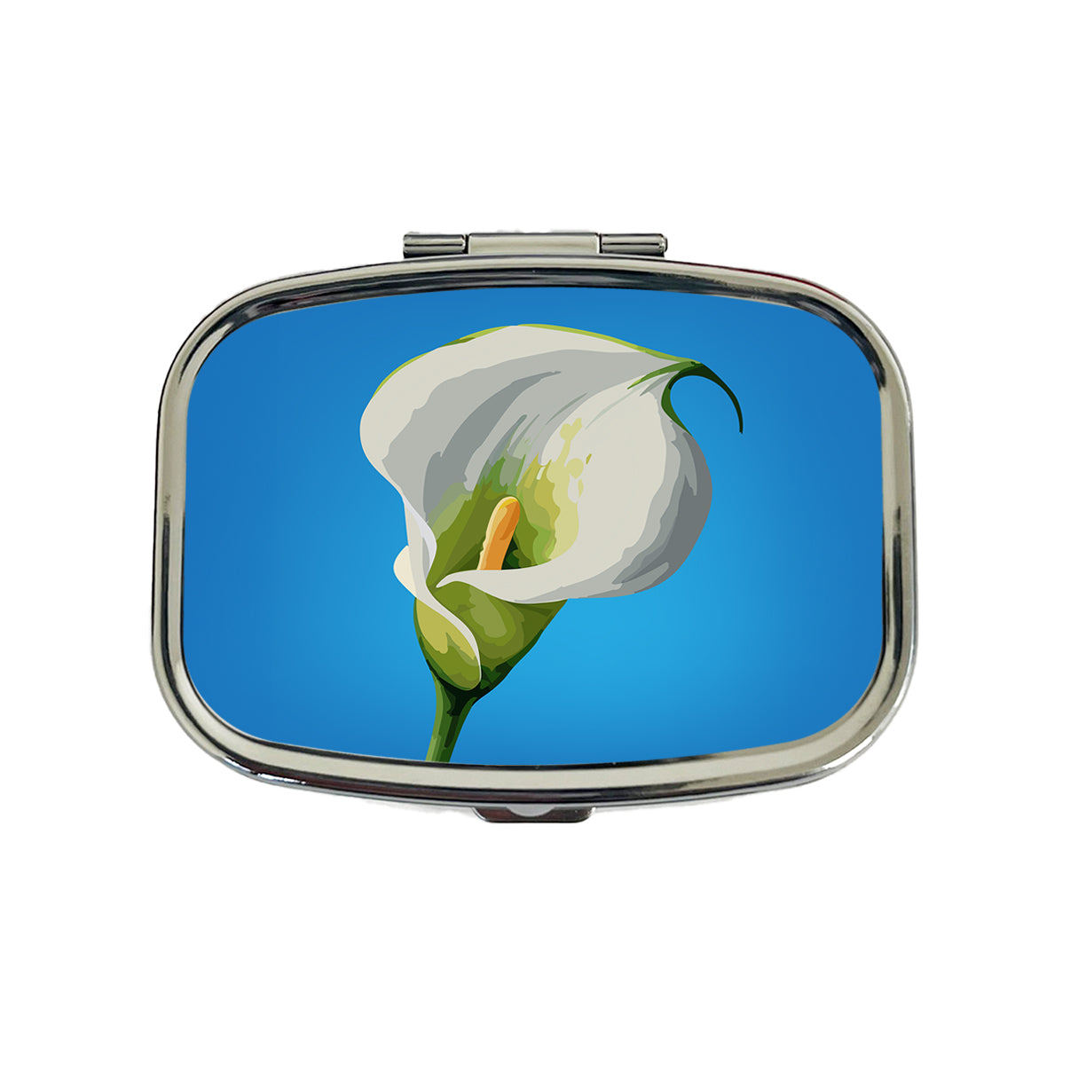 Calla Lily Flower White Travel Pill Box Case